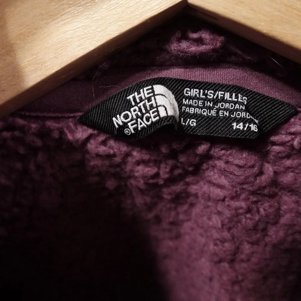North Face Jacket Girls Large 14/16 Purple Fleece Full Zip Longline Sherpa Cozy